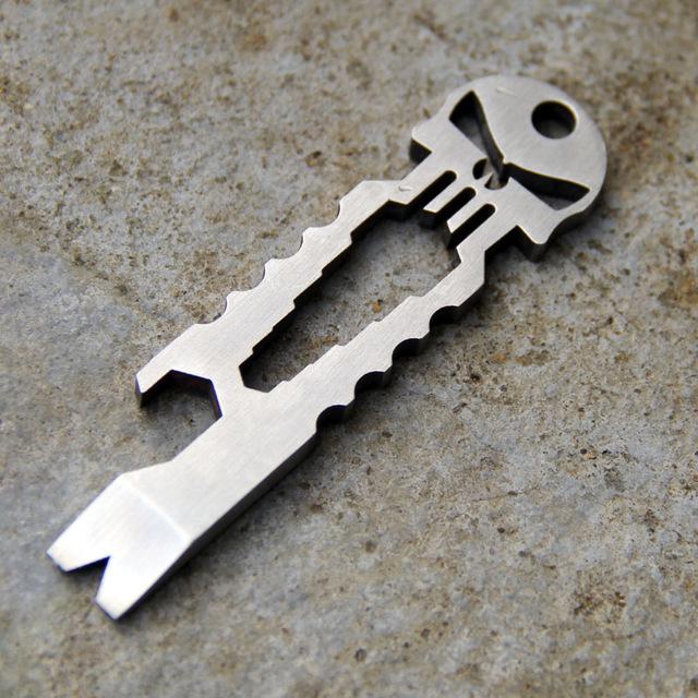 Multi Titanium Skull Keychain